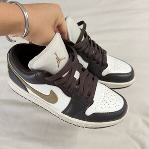 Nike Air Jordan Shoes - Dark brown, White and Olive Green
